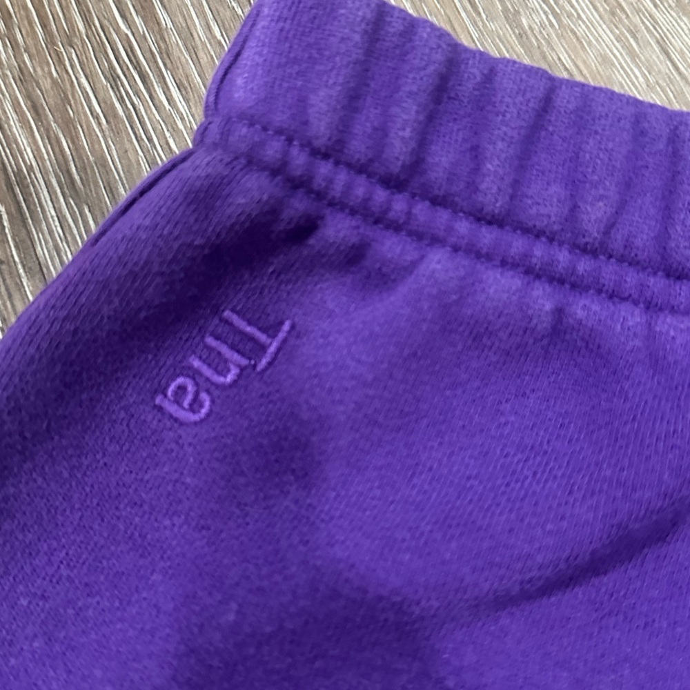 TNA Aritzia Cozy AF Short Shorts Fleece Cotton Deep Purple Lounge Comfy Medium - Picture 3 of 5